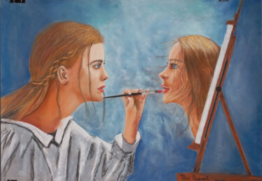 "le peintre et son p…" başlıklı Resim The Papart tarafından, Orijinal sanat, Pastel