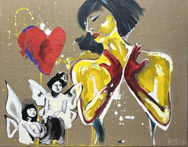 Peinture intitulée "anges" par Caroline Bézier, Œuvre d'art originale, Acrylique