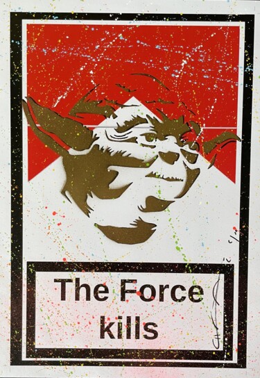 Drawing titled "THE FORCE KILLS JOH…" by Johan  Chaaz, Original Artwork, Spray paint
