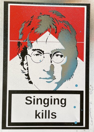 Drawing titled "SINGING KILLS JOHN…" by Johan  Chaaz, Original Artwork, Spray paint