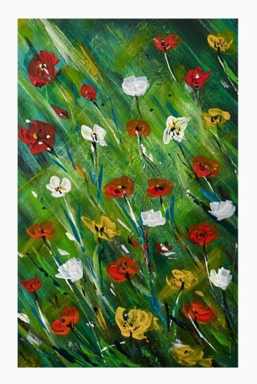 Рисунок под названием "flowers_1920" - Mdamepomme, Подлинное произведение искусства, Акрил