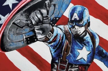 Peinture intitulée "Captain America Uni…" par Zoulliart, Œuvre d'art originale, Acrylique