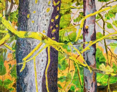 绘画 标题为“Yellow Lichen. Trun…” 由Ross Gash, 原创艺术品, 油