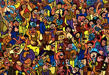Peinture intitulée "boulevard" par Yves Perrin, Œuvre d'art originale, Acrylique