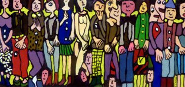 Peinture intitulée "Manifestation" par Yves Perrin, Œuvre d'art originale, Acrylique