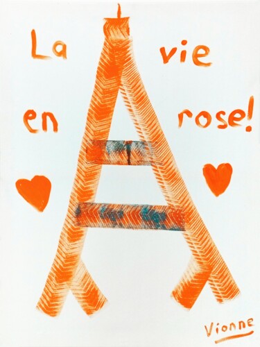 Painting titled "La Vie en Rose" by Vionne, Original Artwork, Acrylic Mounted on Wood Stretcher frame
