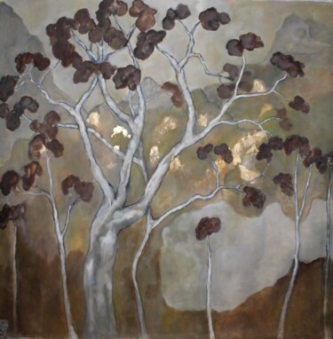 Painting titled "Icône" by Annie Monnerie Goarin, Original Artwork, Metals