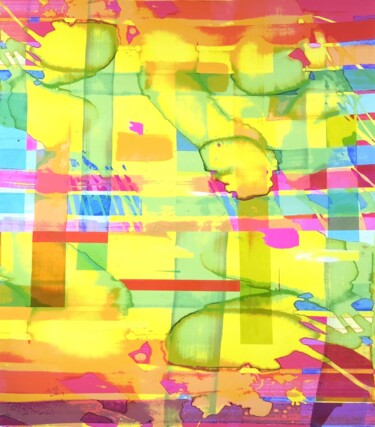 Collages intitulée "Paradise" par Hongfeng Guo, Œuvre d'art originale, Acrylique