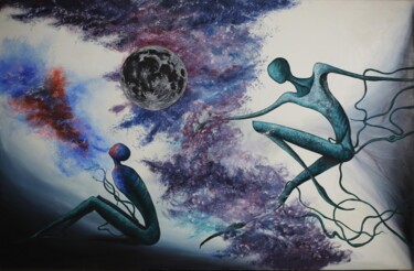 Pittura intitolato "Galactiv Chameleon" da George Mjavanadze, Opera d'arte originale, Olio