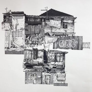 Drawing titled "Viêtnam" by Elsa Broustet, Original Artwork, Ink