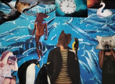 제목이 "COLLAGE IT's TIME"인 콜라주 Lielie Sellier로, 원작, 콜라주