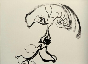 Tekening getiteld "Femme atteinte du s…" door Valerie Nicolas, Origineel Kunstwerk, Inkt