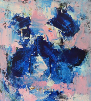 Peinture intitulée "ROSE ET BLEU" par Jean Marc Bramy, Œuvre d'art originale, Acrylique