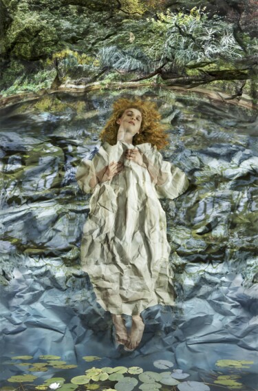 Fotografia intitolato "Ophélie" da Claudia Vialaret, Opera d'arte originale, Stampa digitale