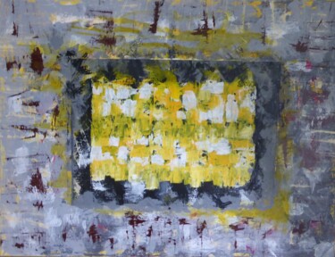 Peinture intitulée "EN JAUNE ET GRIS" par Jean Marc Bramy, Œuvre d'art originale, Acrylique