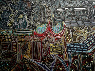 Dibujo titulada "Secret Garden Hong…" por Sophie Ong, Obra de arte original, Bolígrafo