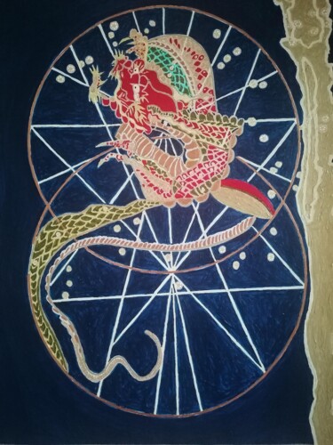 Σχέδιο με τίτλο "Constellation Dragon" από Sophie Ong, Αυθεντικά έργα τέχνης, Ακρυλικό