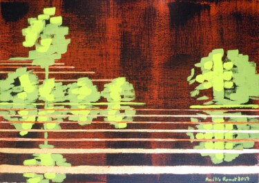 Картина под названием " L'arbre vert 3  (a…" - Amélie Romet, Подлинное произведение искусства, Акрил