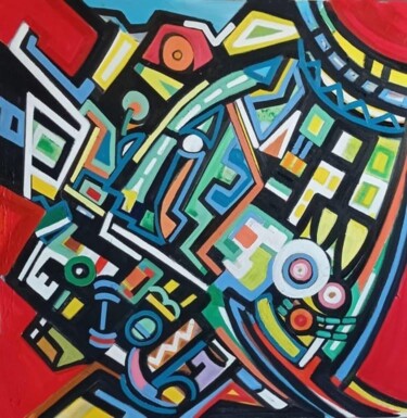 Painting titled "Sans titre 1" by Christian Vernier, Original Artwork, Fabric