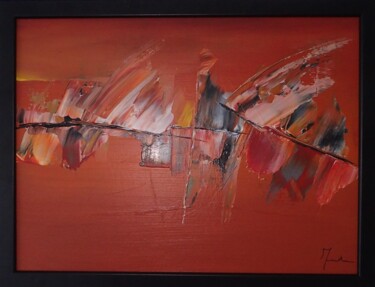 Peinture intitulée "Nuances de Feu" par Magali Martin, Œuvre d'art originale, Acrylique