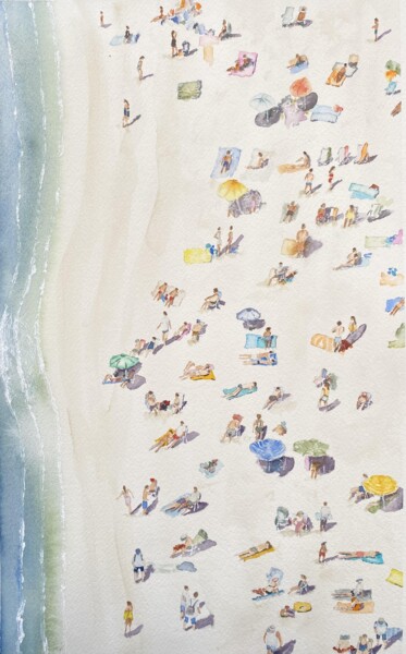 Peinture intitulée "Bronzette" par Gabrielle, Œuvre d'art originale, Aquarelle
