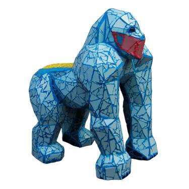 ""C19 pink gorilla"" başlıklı Heykel Trm (Thomas Rouan Mosaïste) tarafından, Orijinal sanat, Emaye