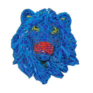 "“Blue Mufasa”" başlıklı Heykel Trm (Thomas Rouan Mosaïste) tarafından, Orijinal sanat, Emaye