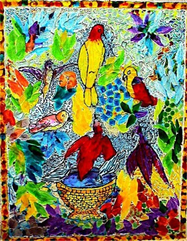 Peinture intitulée "Oiseaux1" par Danart, Œuvre d'art originale