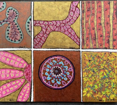 Peinture intitulée "Scan cellulaire " par Mab - Mona André Burato, Œuvre d'art originale, Acrylique