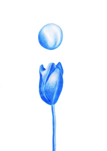 Σχέδιο με τίτλο "Tulipe Bleue" από Studio Cutis, Αυθεντικά έργα τέχνης, Ψηφιακή εκτύπωση