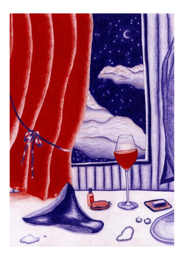 Σχέδιο με τίτλο "Soirée" από Studio Cutis, Αυθεντικά έργα τέχνης, Ψηφιακή εκτύπωση