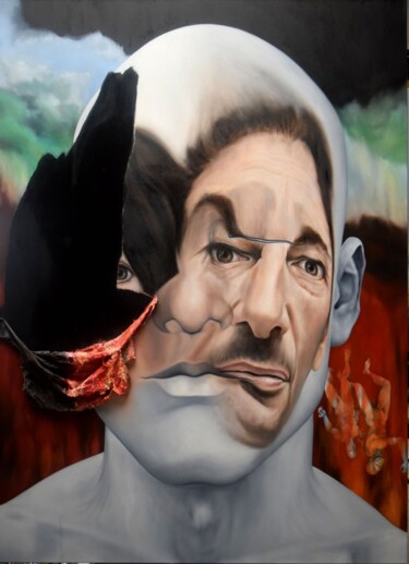 Schilderij getiteld "Face FS134 Torn Cou…" door Christophe Avella Bagur, Origineel Kunstwerk, Olie