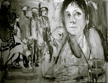 Drawing titled "Face FS Madonna ser…" by Christophe Avella Bagur, Original Artwork, Ink