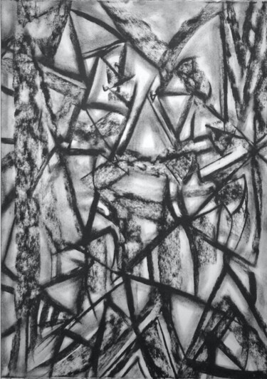 Drawing titled "Sans titre" by Ilhem Ellouze, Original Artwork, Charcoal