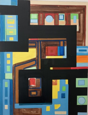 "Les chemins de trav…" başlıklı Tablo Christian Vernier tarafından, Orijinal sanat, Kumaş