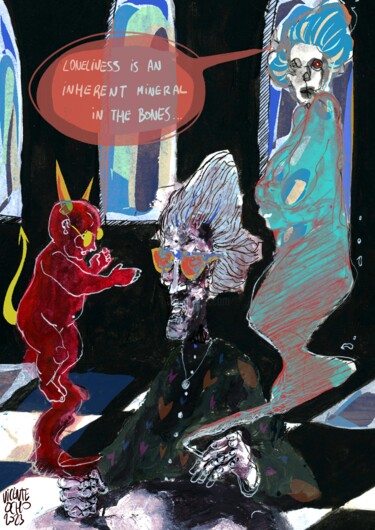 Zeichnungen mit dem Titel "“loneliness is a mi…" von Vicente Occhionero, Original-Kunstwerk, Acryl