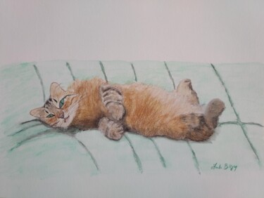 Drawing titled "Mabrouchka sur le c…" by Axelle Biltgen, Original Artwork, Pencil