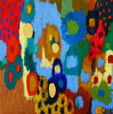 Collages getiteld "JOLI BOUQUET" door Cha, Origineel Kunstwerk, Acryl