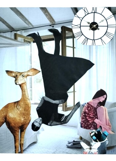 Collages intitulée "SOLITUDES SILENCIEU…" par Lielie Sellier, Œuvre d'art originale, Collages