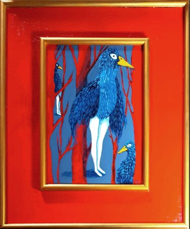 Картина под названием "LA FORÊT AUX CANARD" - Cha, Подлинное произведение искусства, Акрил