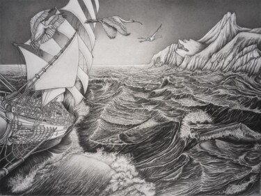 Рисунок под названием ""Le Voyage d'Urien"" - Nadia Fouché, Подлинное произведение искусства, Графит