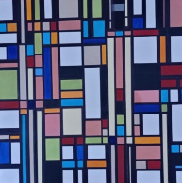 Painting titled "Colors and colors" by Christian Vernier, Original Artwork, Fabric