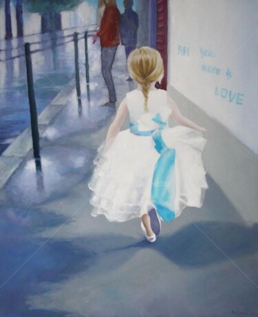 Painting titled "31 Iris-reine-des-N…" by A.N.Leroux, Original Artwork, Fabric