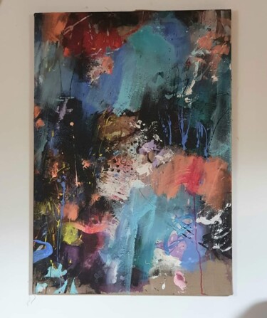 Painting titled "Blue addiction n°3" by Muriel Massin, Original Artwork, Acrylic