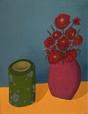 Peinture intitulée "Aux toilettes" par Hortense Laurent, Œuvre d'art originale, Huile