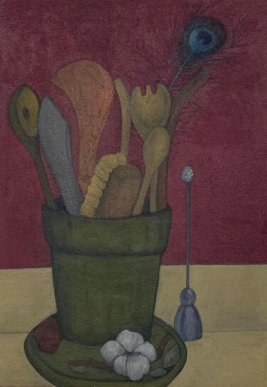 Peinture intitulée "Le pot" par Hortense Laurent, Œuvre d'art originale, Huile