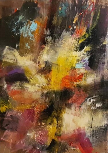 Painting titled "Ballet chromatique" by Muriel Massin, Original Artwork, Acrylic