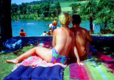 Fotografia intitolato "Couple, près de lac" da Jean Robert Franco, Opera d'arte originale, Stampa a pellicola