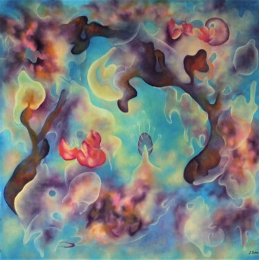 Peinture intitulée "Photons et Matière-…" par Lucie Duban, Œuvre d'art originale, Huile