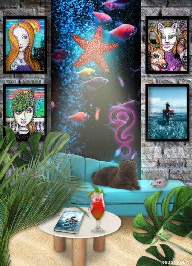 Digital Arts titled "Hervé & Hava" by Karine Garelli (Reds Robin), Original Artwork
